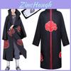 Naruto Akatsuki Uchiha Itachi Cosplay Kostým Roucho Plášť Plášť Měkký Materiál Látka
