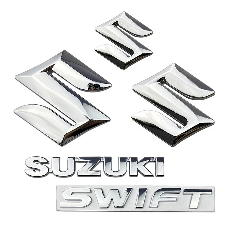 3D Badge Steering Wheel Sticker Car Front Emblem Rear Trunk Logo For SUZUKI Swift Metal Alloy Modified Letter Decoration