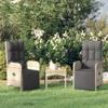 VidaXL Chaises inclinables de jardin 2pcs et table gris résine tressée 319909