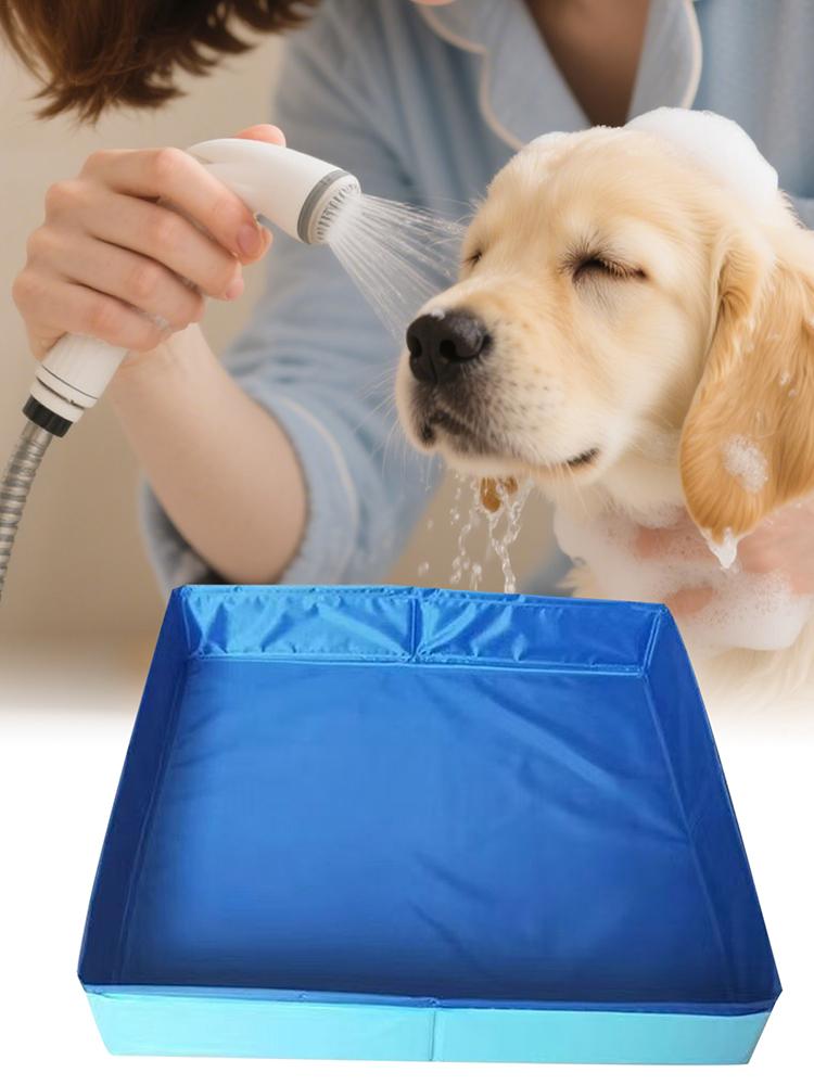 Kiddie bazének pro psy PVC čtvercový skládací bazének pro psy do vany nenafukovací šetří místo malá vana pro domácí mazlíčky pro štěňata kočky potřeby pro domácí mazlíčky