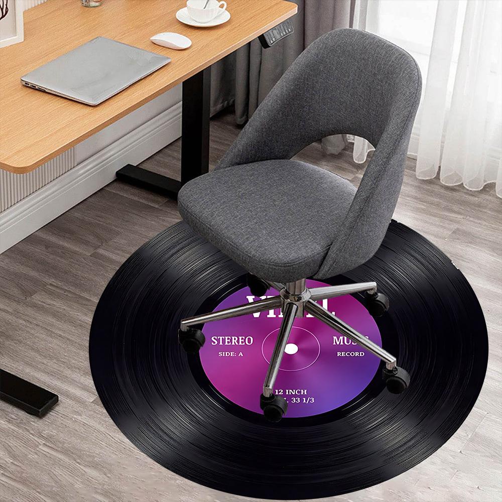 1 szt. Okrągła mata na krzesło z płyty winylowej Dywanik - Antypoślizgowa mata podłogowa do biura, sypialni i wystroju wnętrz c1125135