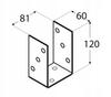 Post base 81x120x60mm gold anchor