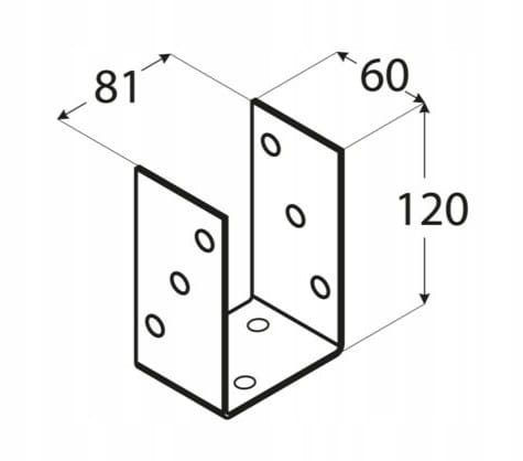 Post base 81x120x60mm gold anchor