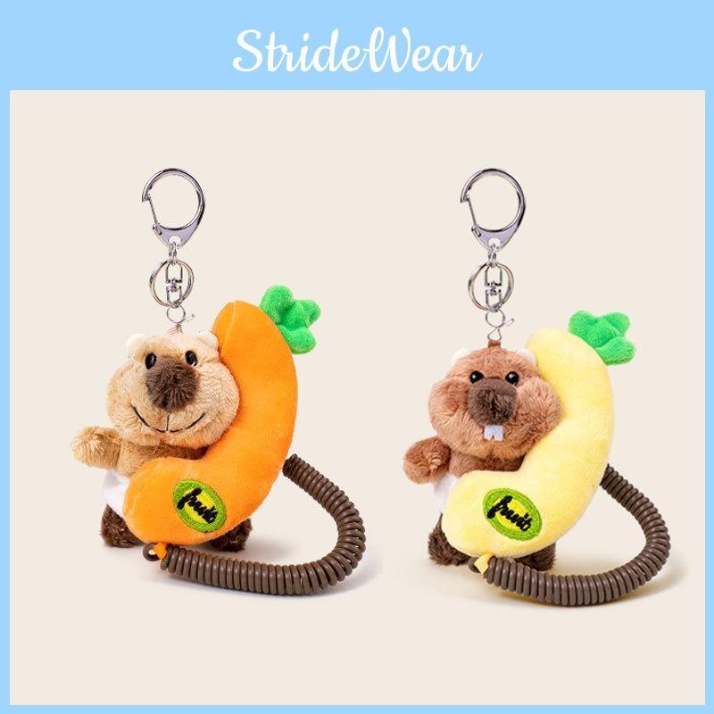 Soft Marmot Plush Phone Keychain With Cartoon Theme For Backpack Gift And