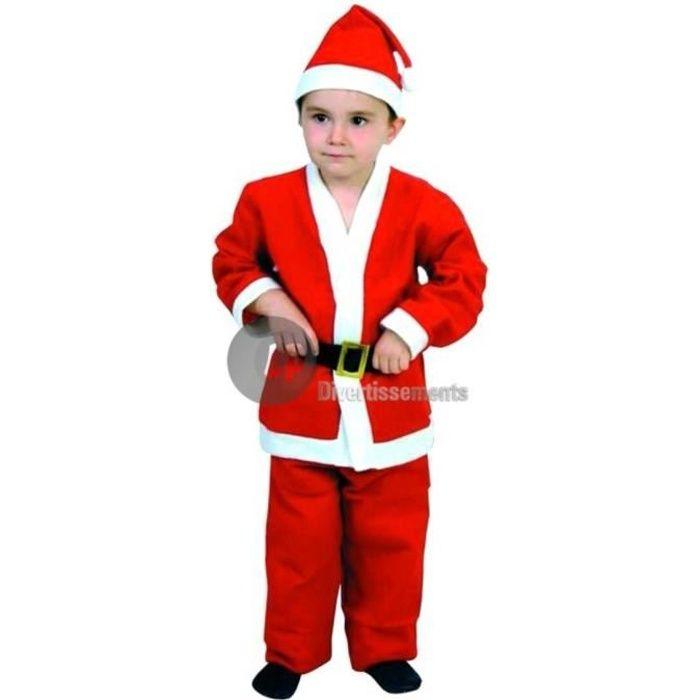 Déguisement de Père Noël Enfant - Marque - Modèle - Mixte - Rouge et Blanc - Polyester