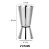 Cocktail Shaker Measure Cup Double Head Design Portable Silver Stainless Steel