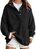 Autumn/Winter Velvet Zipper Pullover Henley Hoodie for Women