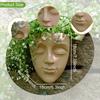 Face Sculpture Wall Planter Figure, Creative Hanging Plant Pot Flowerpot for