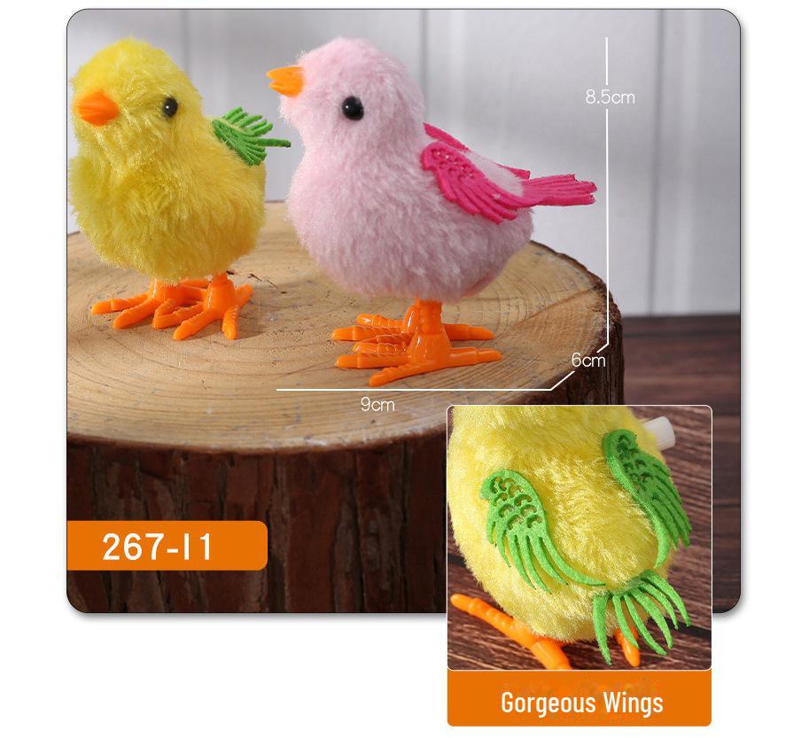 Douyin Style Clockwork Jumping Chicken Plush Toy for Kids
