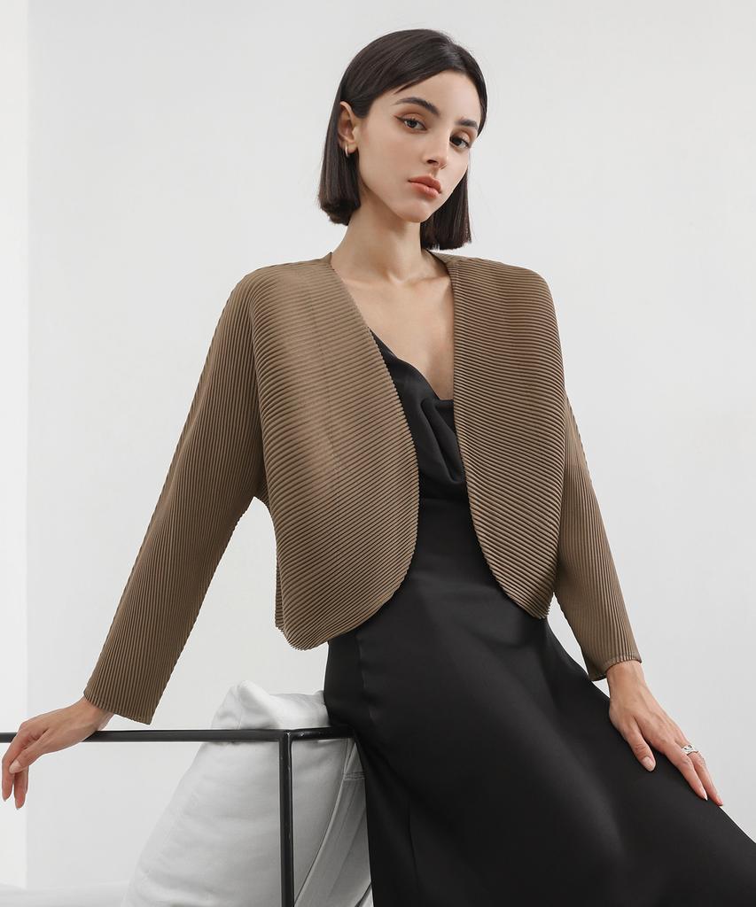 Pleatsmood Rounded Pleated Cardigan