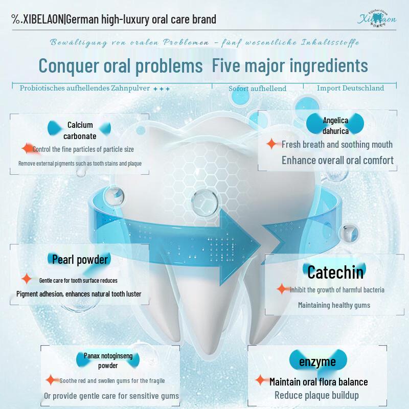 XIBELAON Teeth Whitening & Fresh Breath Powder