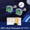 D VVS1 Moissanite Stud Earrings For Women Pass Diamond Tester Pen S925 Platinum Plating Moissanita With 2 GRA Certificates