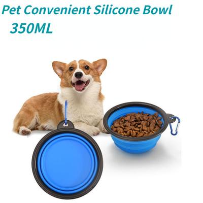350ml Foldable Dog Bowl and Hook and Loop Portable FeedingTray for Easy CarryingFoldable Pet Bowl for Walking DogsHikingCamping