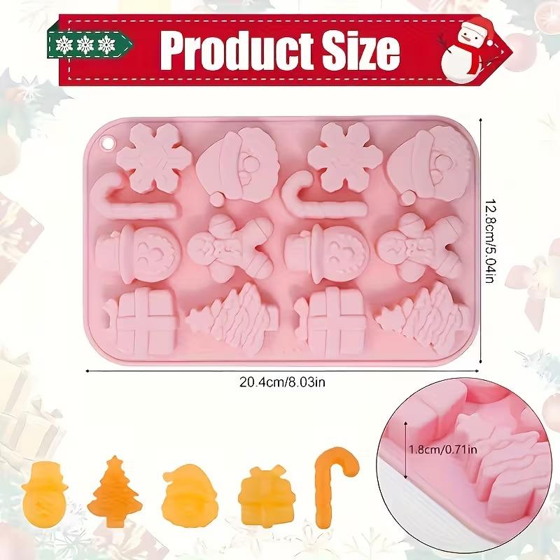 Christmas Theme Silicone Molds, Baking Tools, Cake, Chocolate Molds, 6 Different Patterns Decoration Accessories