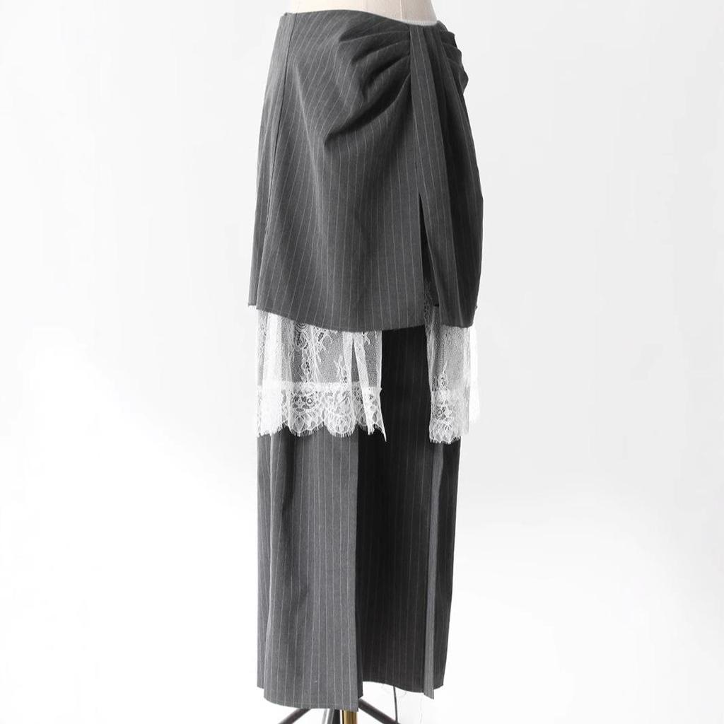 European & American Style 3-in-1 Detachable Lace-Trim Striped Pants - Autumn Collection