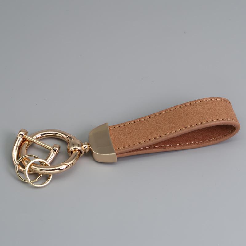 Customizable Microfiber Suede Car Keychain - Laser Engraved Logo Gift