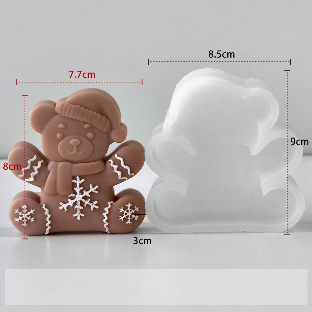 Bear Cookie Mold Flexible Silicone Candle Mold Diy Aroma Mold High-Quality For Handmade Crafts Diy Projects Resin Crafts