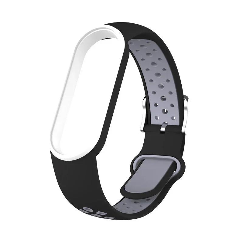 Silicone Strap for Xiaomi Mi Band 3 4 5 6 7 Bracelet Sport Miband 6 7Replacement Wristband Double Buckle Correa Belt Accessorise