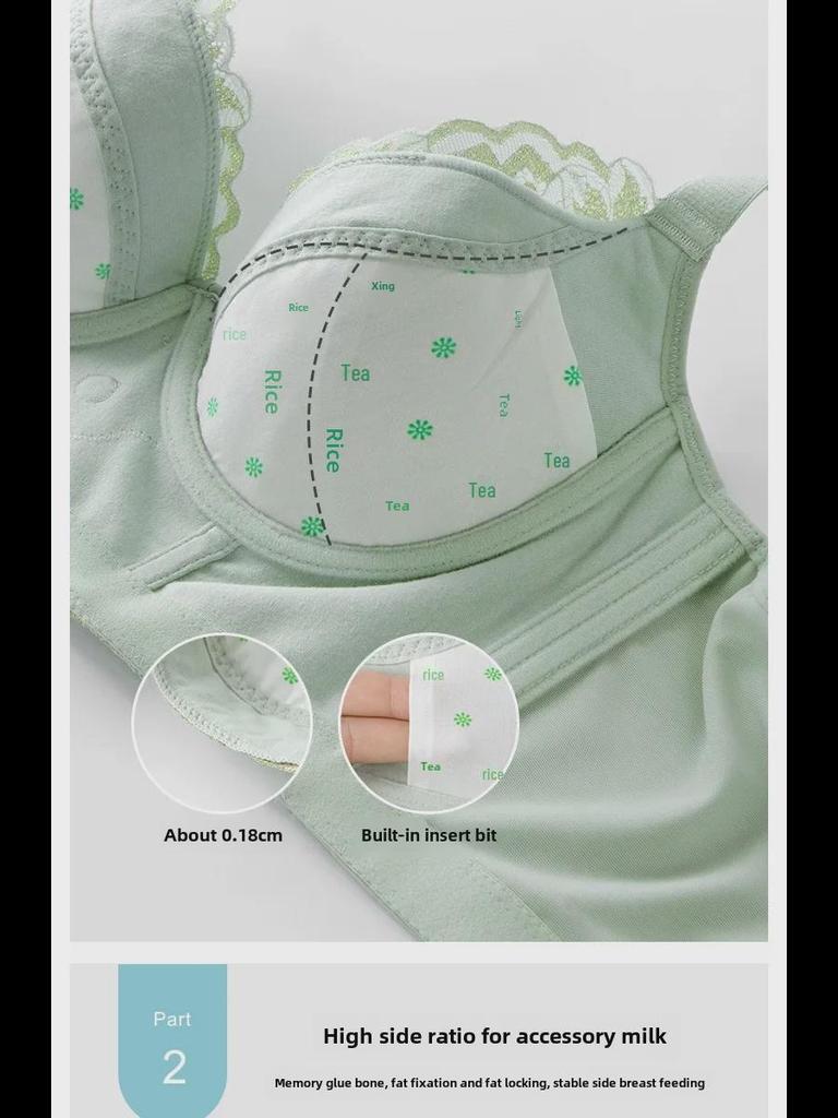 Mjuk spets Tunn kupa Dam-bygel-bh med Sidostöd & 6-Knappsjustering