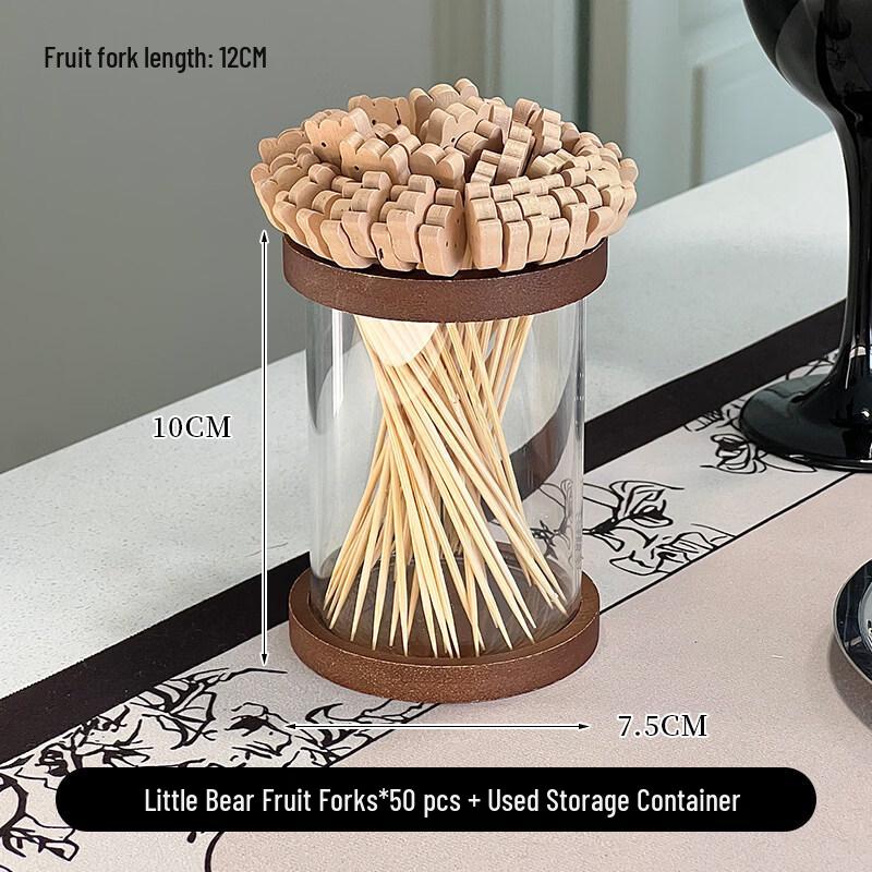 Yingtang Disposable Wooden Fruit Picks with Storage Jar