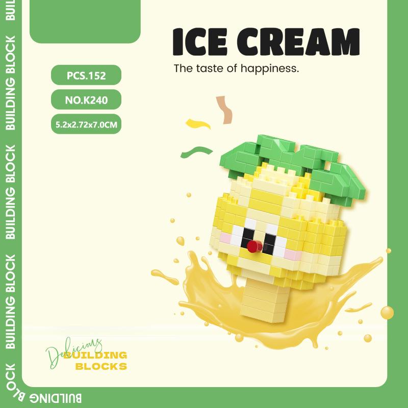 

Animation Ice Cream Figures Micro Diamond Block Vanilla Chocolates Pineapple Nanobricks Cherry Popsicle Construction Blocks Toys