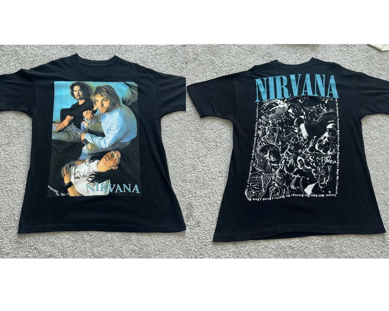 Vintage 90s 1Nirvana Three Members Art Mexican Bootleg Tshirt S-5XL Reprint L