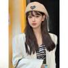 New Autumn and Winter Beret Female Painter Hat Big Head Circumference Warm Tweed Love and Wear Baseball Cap Back