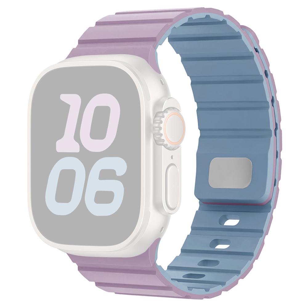 Silicone Band for Apple Watch Series 11 10 42mm/9 8 7 41mm/SE3 SE2 SE 6 5 4 40mm/3 2 1 38mm Magnetic Quick Release Strap