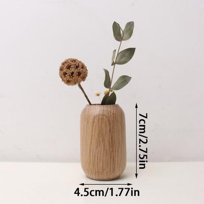 Creative Solid Wood Small Vase Dry Flower Arrangement Vase Solid Wood Flower Ware Wooden Crafts