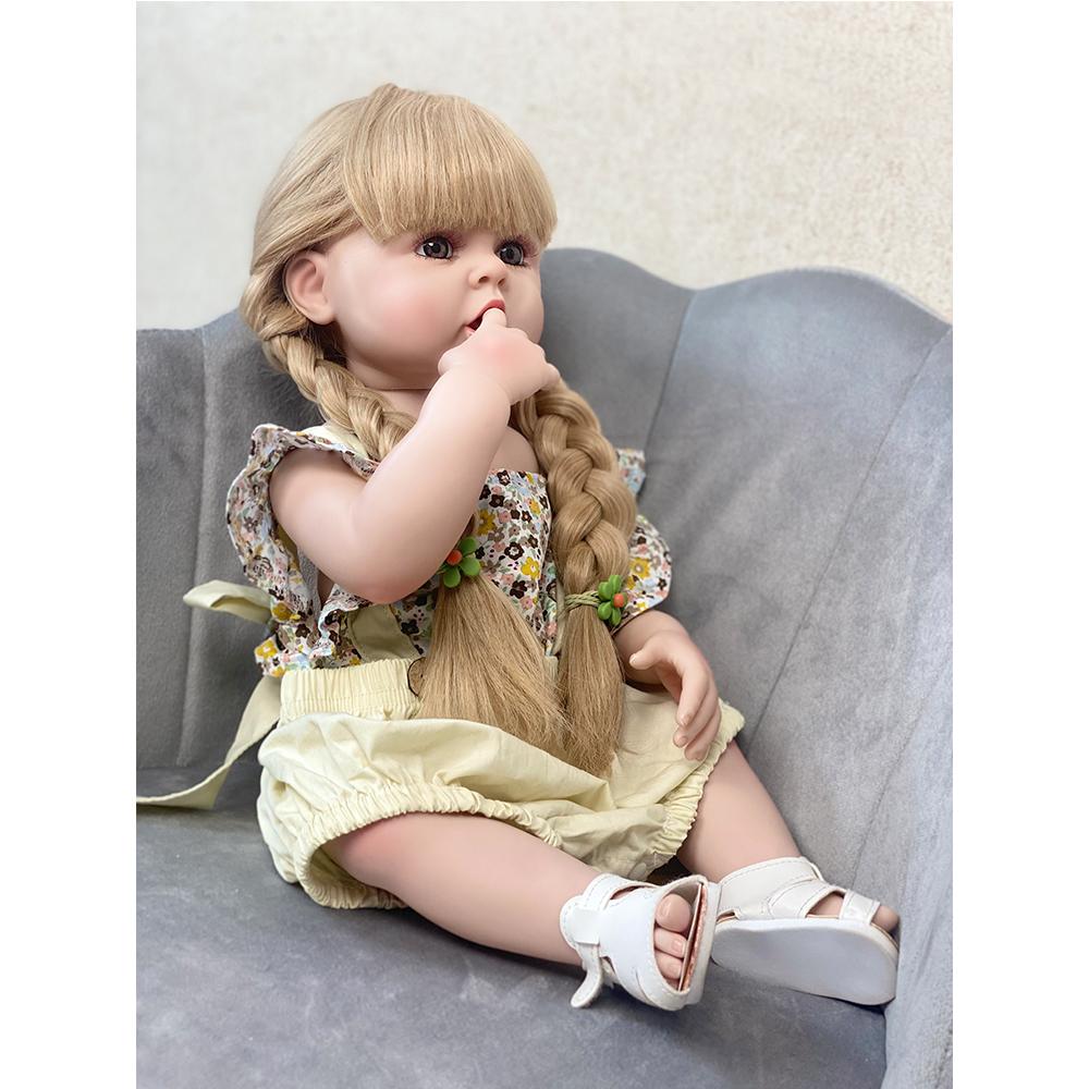 2023 Fashion Beautiful Soft Reborn Baby Realistic Mini Baby Reborn Child With Hair Entity Doll for Girl Toddler Birthday Gift 55cm