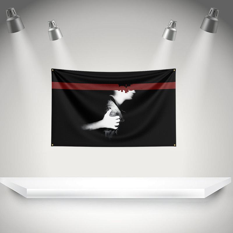 N-NIN Nine Inch Nail Flag Rock Music Band Banner with Grommet HD Printing Tapestry Exhibition Music Band Fans Garage Decor