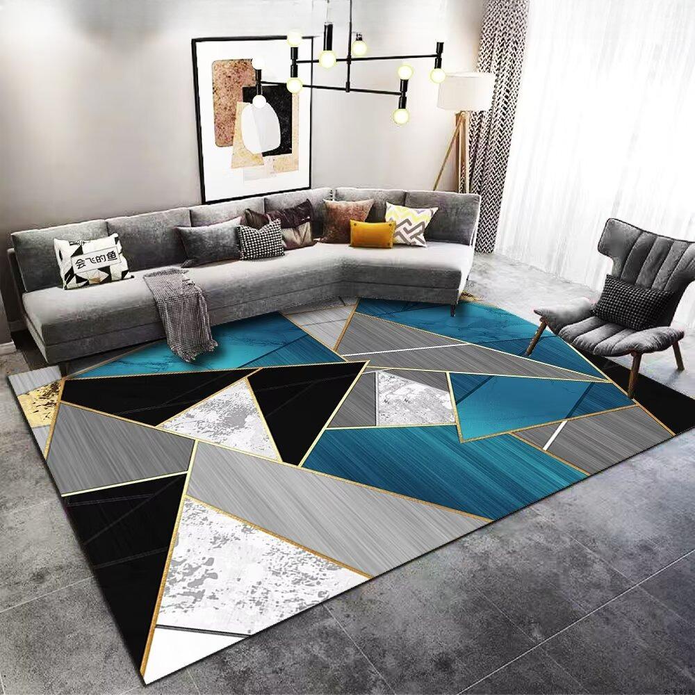 European Geometric Carpet for Living Room Modern Nordic Luxury Decoration Home Rugs for Bedroom Non-slip Easy Cleaning Floor Mat