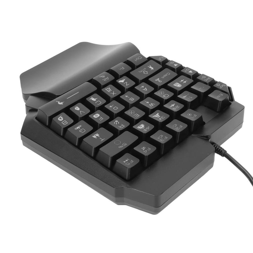 One Handed Gaming Keyboard USB Ergonomic Design RGB Backlit Plug and Play Half Keyboard for Computer Gaming