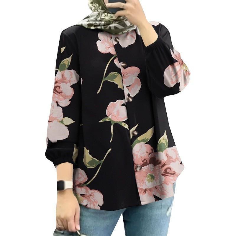 Women's Muslim Floral Puff Sleeve Shirt - New Fashion Arrival