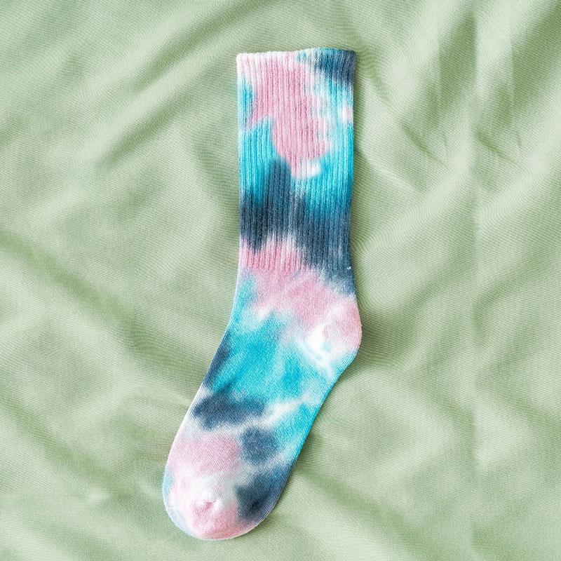 Men and Women Socks Cotton Tie-dye Skateboard Hiphop Tube Socks White Socks  Lace Socks for Women