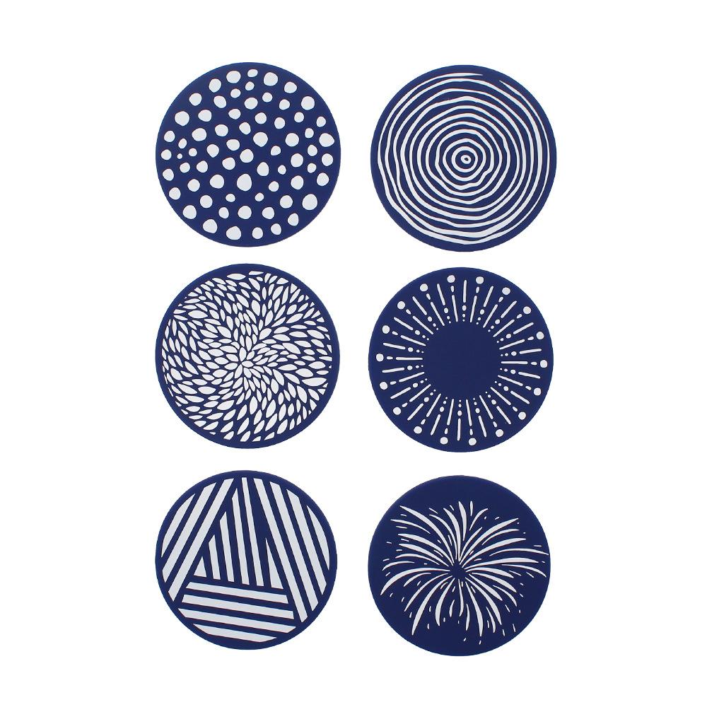 Sada silikonových podložek na kávové podložky kulaté 9,8 cm Protiskluzová izolační podložka pod podložku na čaj