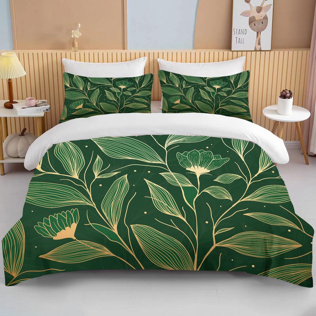 Botanical Flower Double Bed Duvet Cover Bed European Bedding Sets Home Textiles Luxury Pillow Cases Bedroom Bedding Sets