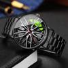 Fashion 3d Car Wheel Men Sports Watches Stainless Steel Band Wristwatch Men's Quartz Watch