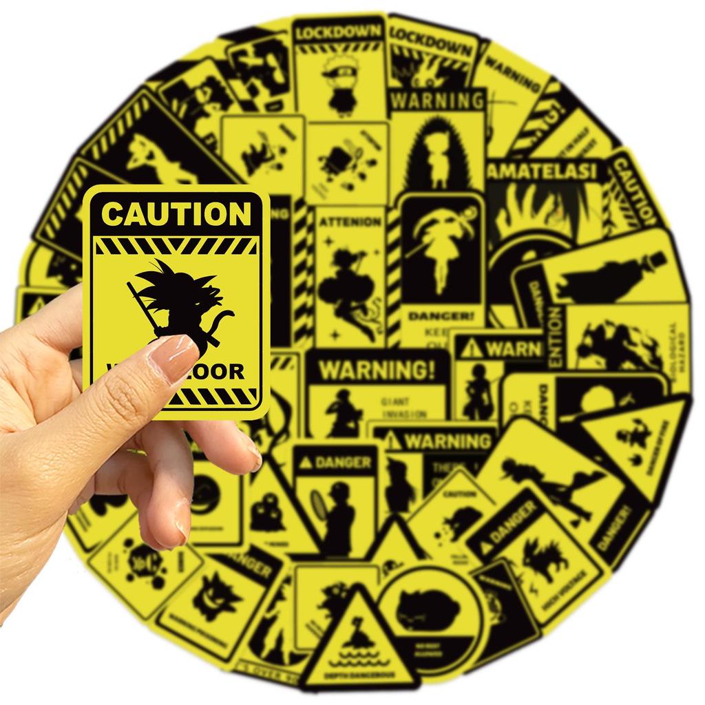 50 Hot Anime Warning Stickers: Cartoon Graffiti for Scrapbooks, Phone Cases, & Decoration. Waterproof & Self-Adhesive. 50 Sheets.