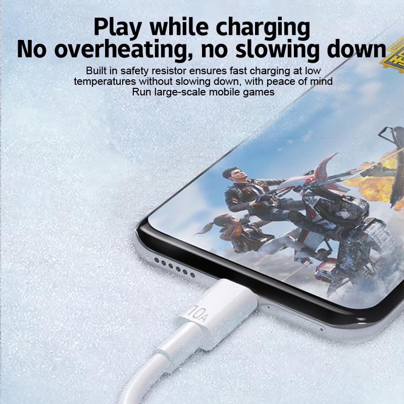 10A Fast Charging Data Cable Type-C Automatic Power Off Simple 2M Car Data Cable Suitable For Huawei Xiaomi Android Universal
