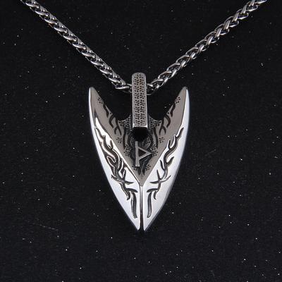 Odin's Spear of Destiny Necklace for Men with Rune Symbol ’s of Odin LabradoriteNorse Mythology
