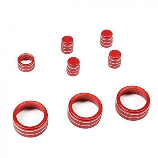 8pcs Internal Dashboard Console Knob Red Trim Cover For Honda Civic Sedan