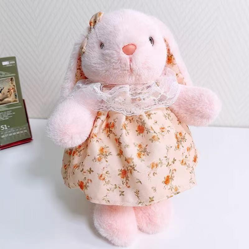 Flower Skirt Wear Rabbit Plush Toy Cute Animal Stuffed Doll Kids Birthday Gift