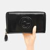[Pre-Owned] Soho Black Patent Leather Quilted Wallet With Gold Hardware - Very Good #TAZ1HS