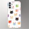 Water droplet cat silver plated glass phone case suitable for Samsung Galaxy S26 S25 S24 S22 S21 S20 FE/Ultra/Plus anti fall
