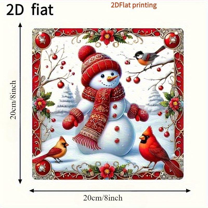 Bohemian Snowman Sun Catcher. Acrylic with red hat & scarf, a festive home decor gift.