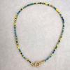 Imitation Pearl Necklace Women Choker Seed Beads Rainbow Stainless Steel Clasp Sailor Buckle Base Chain Gold Color Boho