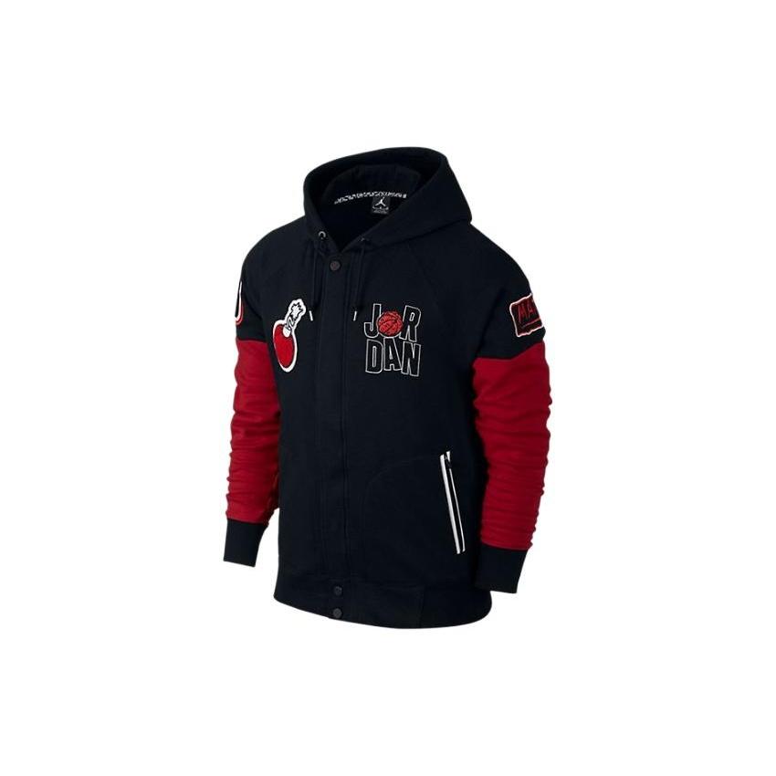 Air Jordan Marvin The Martian Mars Varsity Hooded Jacket  Black Red  Men s 716578-010 XS