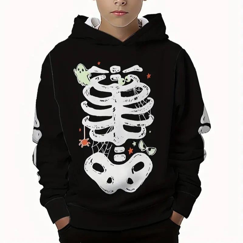 Autumn Comfortable Sports Leisure Long Sleeved Pullover Hooded Sweatshirt Children Fun Series Pattern Loose Versatile Pocketless 3d Hoodies