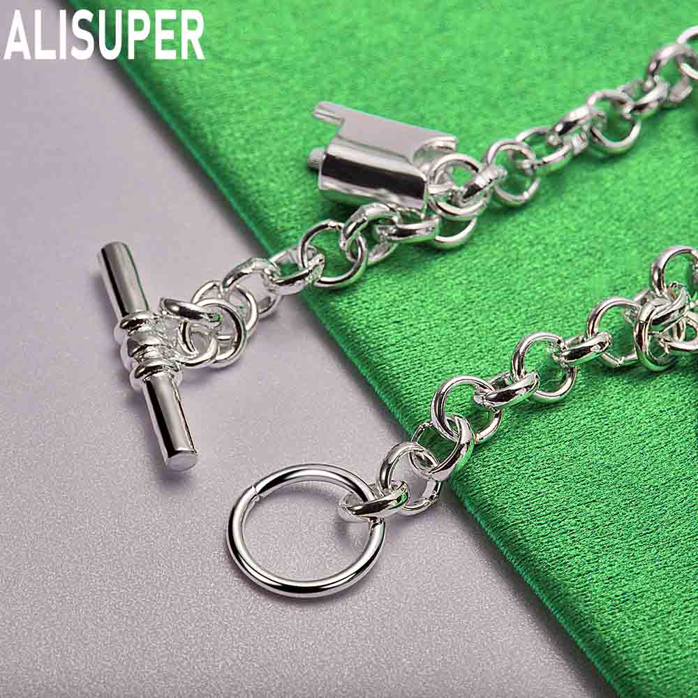 925 Sterling Silver Fashion Element Side Chain Charm Bracelet - Exquisite Gift Jewelry